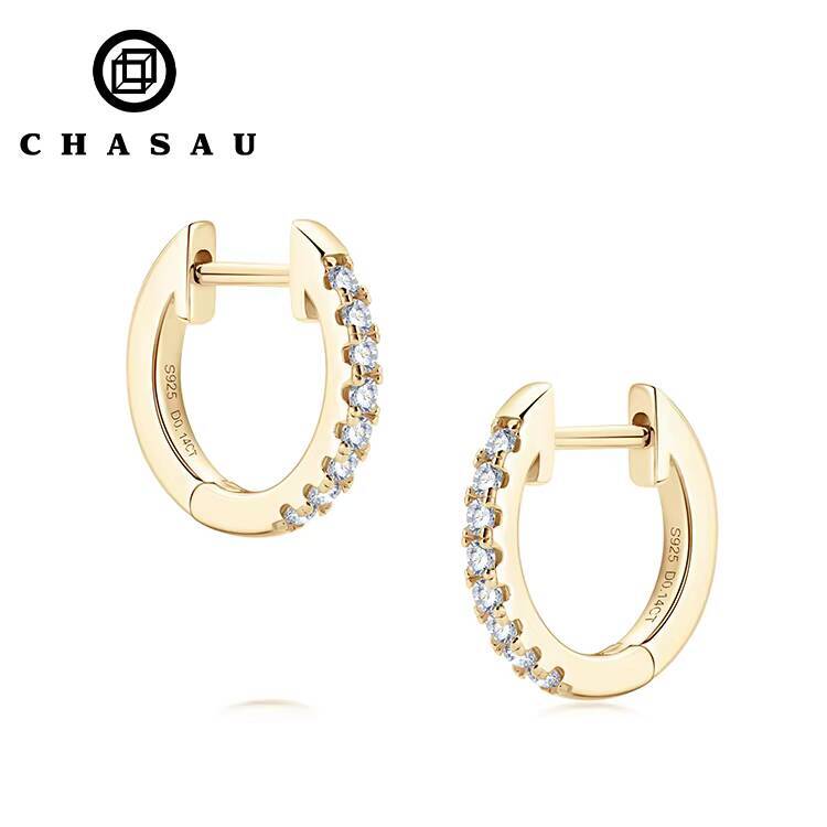 Personality Jewelry 925 Sterling Silver 16mm Moissanite Hoop huggies Circle Earrings for Elegant Lady