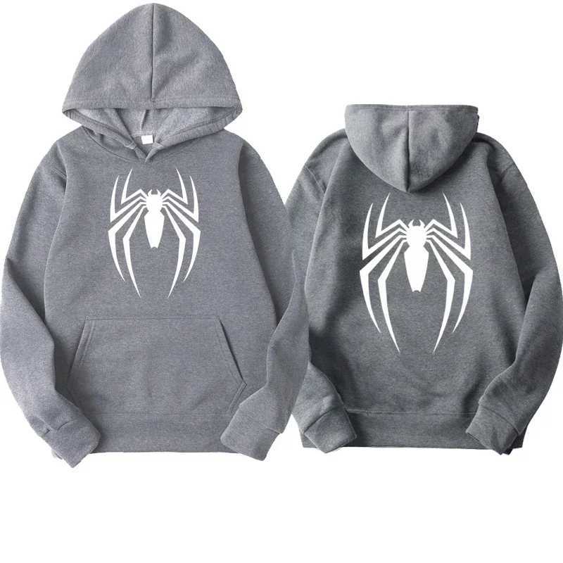 2025 New Mens Hoodie Street Fashion Spider Print Sportswear Fun Loose Hoodie Spider Man Mens Wear W251027