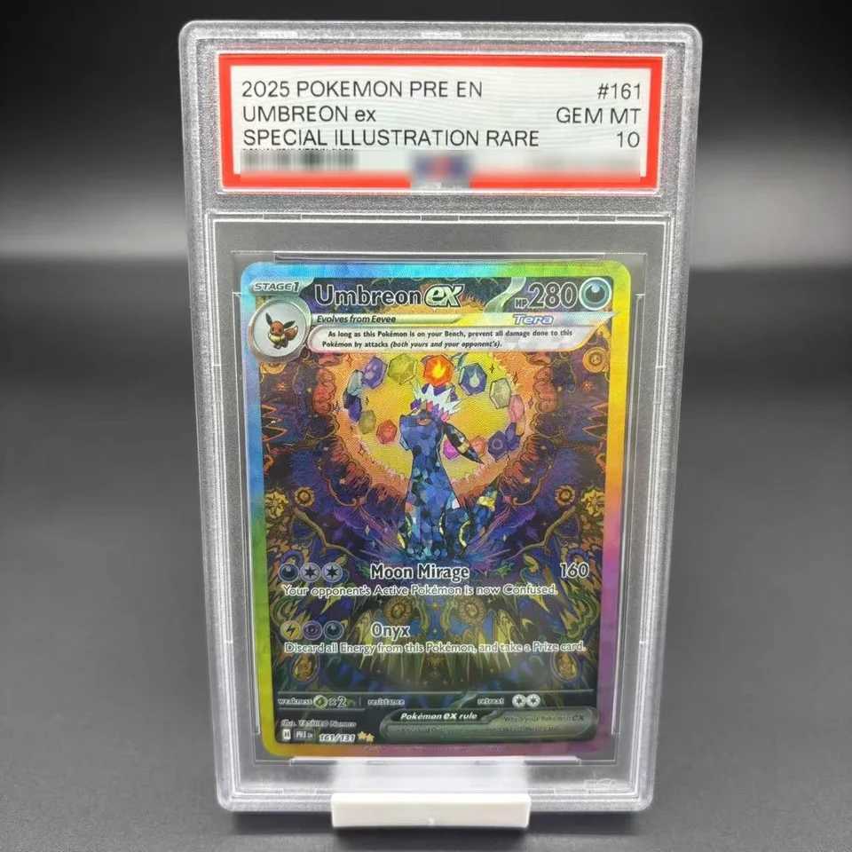 Diy 2025 Umbreon SV8A 10Points English Rating Card Eevee Japanese Copy Version Anime Collection Cards Gift Toys L251026J7WV