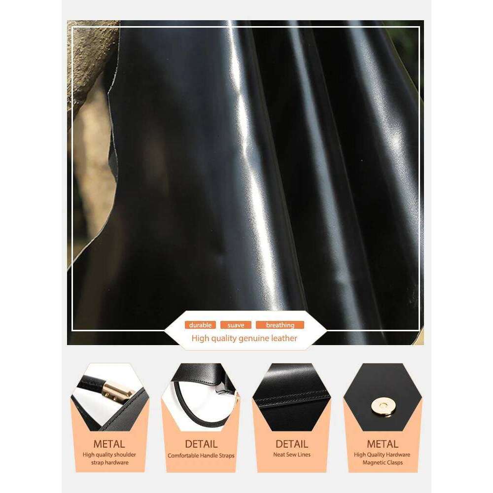 Zency Black Designer Underarm Ladies Handbag Premium Leather Shoulder French Style Flap Sac Bride's Bag