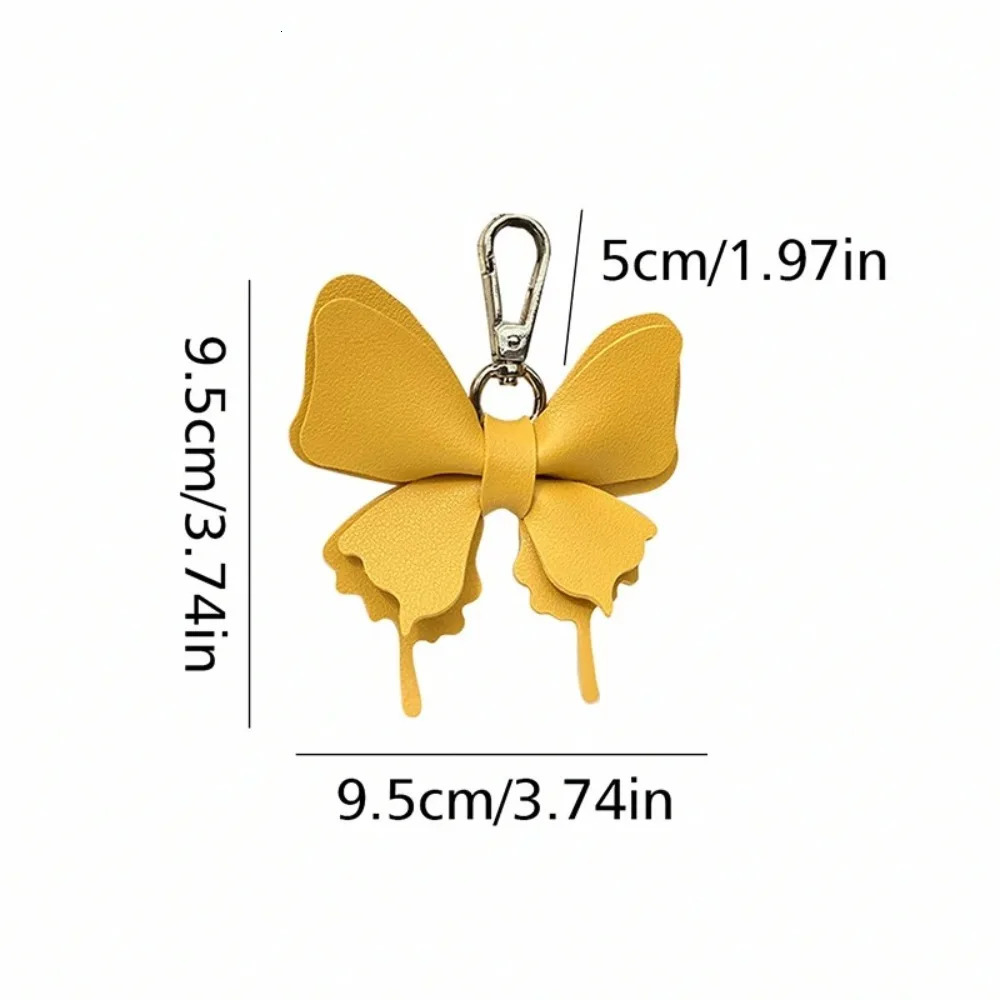 Retro Colorful Butterfly Pendant Keychains Leather Exquisit Backpack Decoration Accessories Personalized Bag Pendant 251021