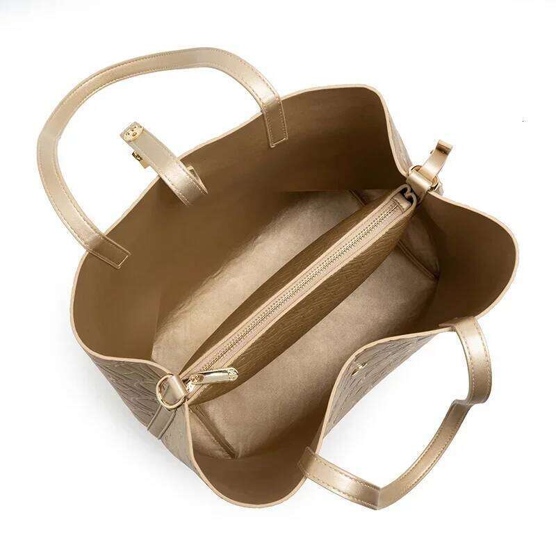 Vintage Pure Color Bucket Classic Letters Printing Handbag Simple Commuter Large Capacity Ladies Bag