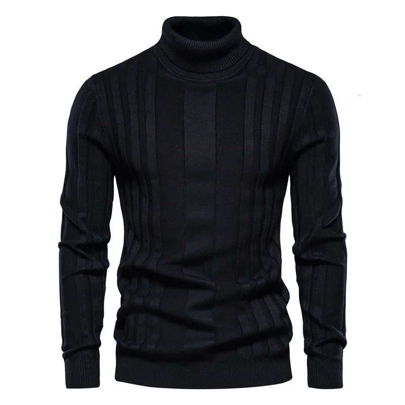 Sweater Autumn Mens Turtleneck Casual Knitted Warm Bottoming Shirt Solid Color Pullover 251016