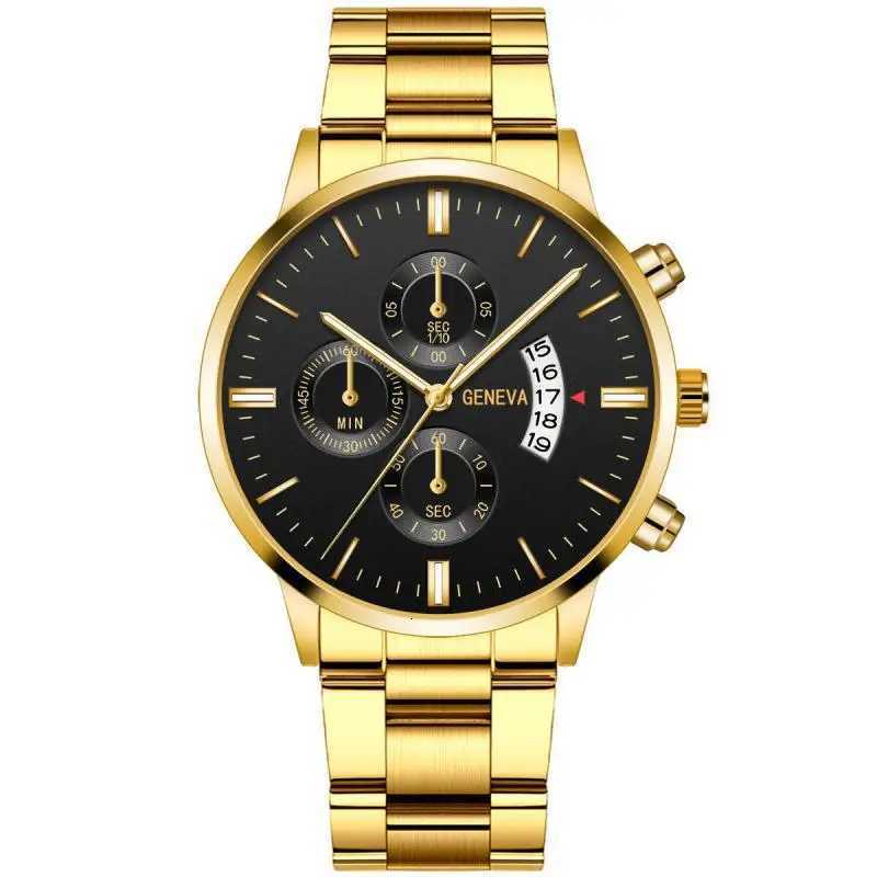 Fashion Relogio Masculino Golden Color Watches Men Male Clock With Calendar Full Steel Quartz Wristwatch Exquisite Relojes SaatiT251027