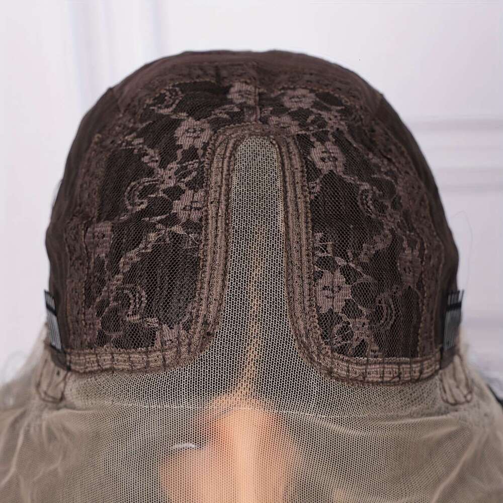 Women's Soft 16" Long Highlight Blonde Kinky Curly Lace Front Wig - 180 Density Preplucked Hairline, Heat Resistant Synthetic Hair, Elegant 