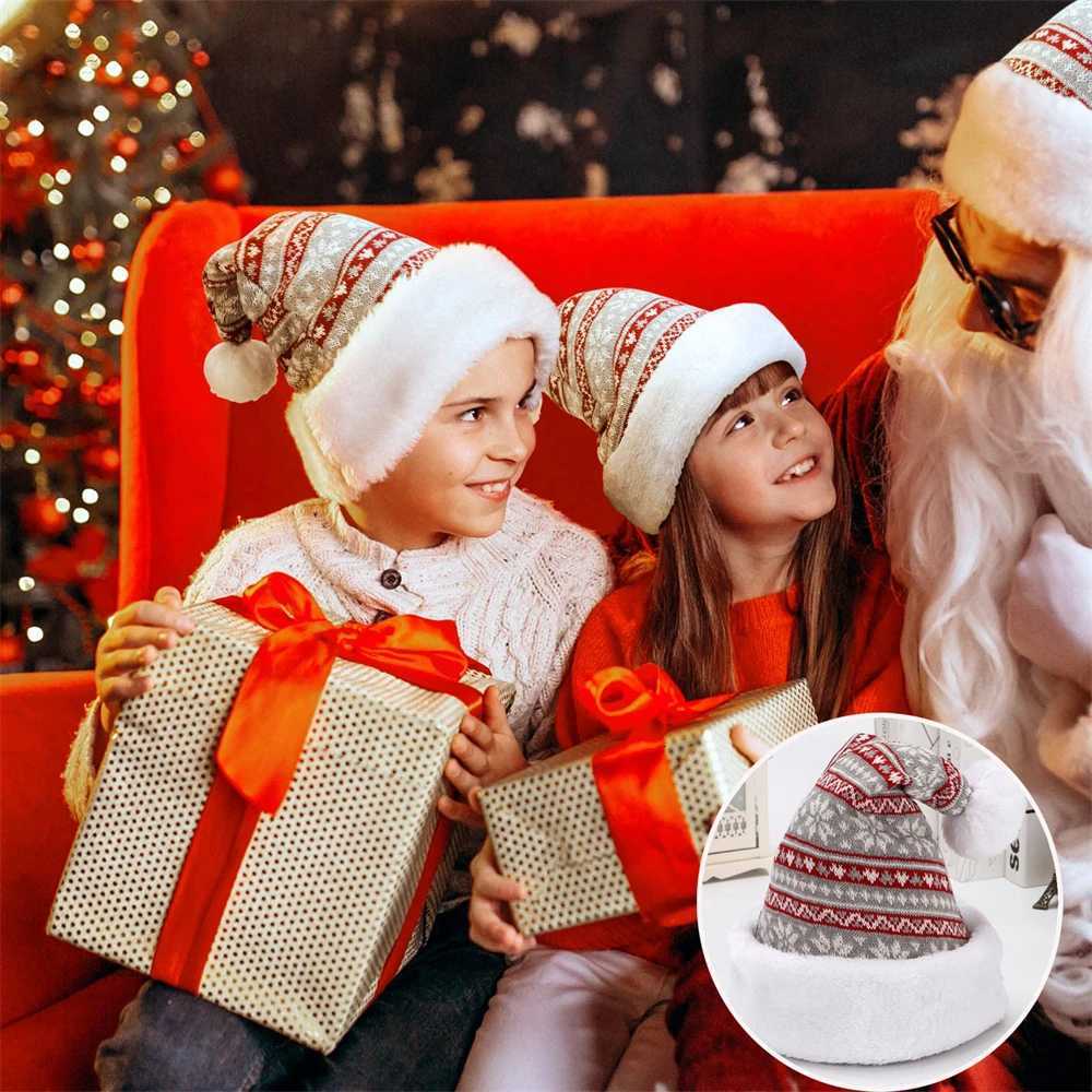 2025 Winter Thicken Knitted Adult Christmas Warm Hat Christmas Gifts New Year Party Gift Holiday Costume Decoration SuppliesW251027