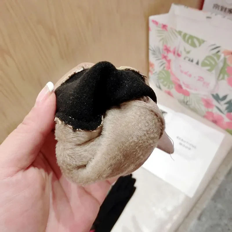 Vintage Plaid Mittens Womens Autumn Winter Glove Gothic Lolita Emo Gloves Black Cashmere Guantes Calefactable Invierno Mujer 251024