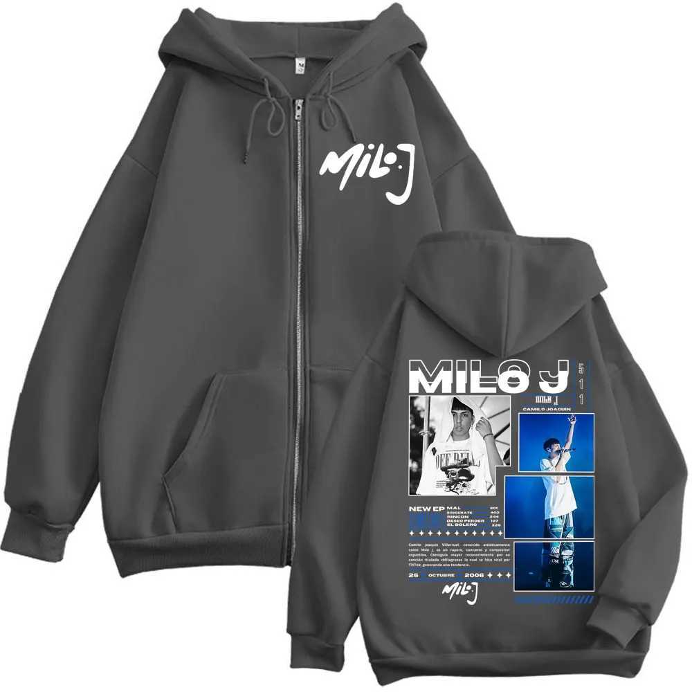 Rapper Milo J 5 Album Merch Zipper Hoodie Men Women Clothing Fashion Y2k Zip Up Sweatshirts Harajuku Hip Hop Pullovers Jacket W251027