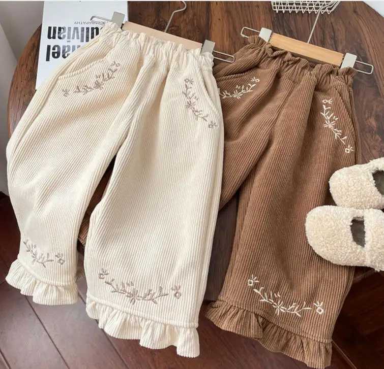 Kids Pants Childrens Clothing Girls Trousers Velvet Autumn Winter Korean Corduroy Baby Warm Elastic Waist StripedT251027