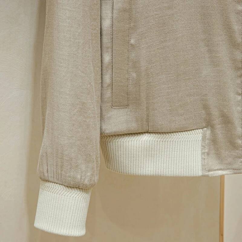 Linen Blended Men's Spring And Summer Casual Lightweight Simple Collar Jacket Coat