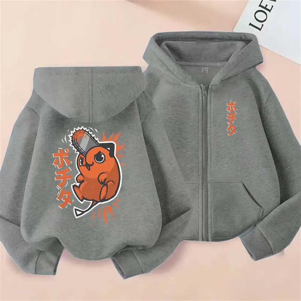 Anime Chainsaw Man Washed Retro Zipper Hoodie Cartoon Denji Pochita Funny Graphic Zip Up Jacket Men Women Manga Oversized Coat W251027