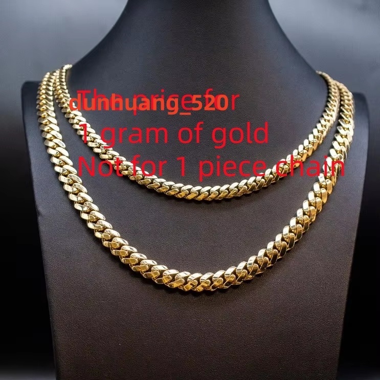 Wholesale Fine Jewelry Men Women 10K 14K 18K Solid Real Gold 8mm Cuban Link Chain Bracelet Iced Out Hip Hop Moissanite Necklace