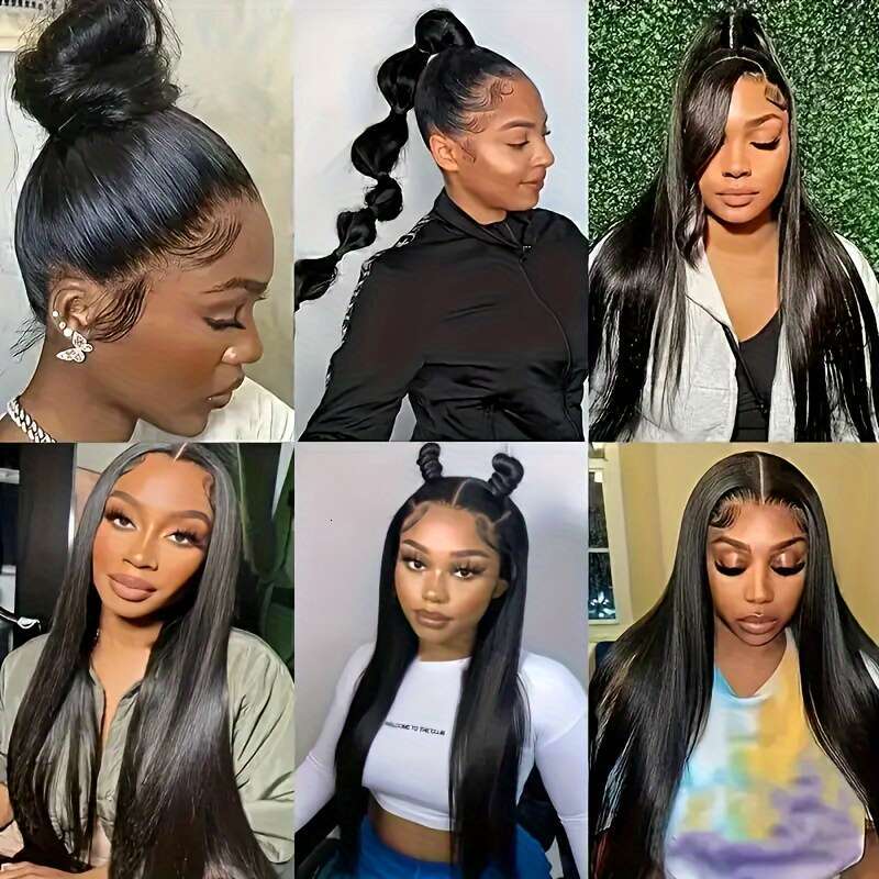 180% Density 360 Human Hair Full Straight Frontal Wig With HD Lace And Natural Color