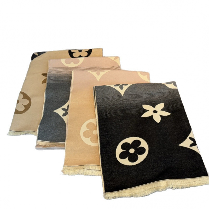 Luxury Women's Scarf Double-sided Shawl Premium Designer Thickened Blanket Fashion Pattern Gradient Color 180*65cm