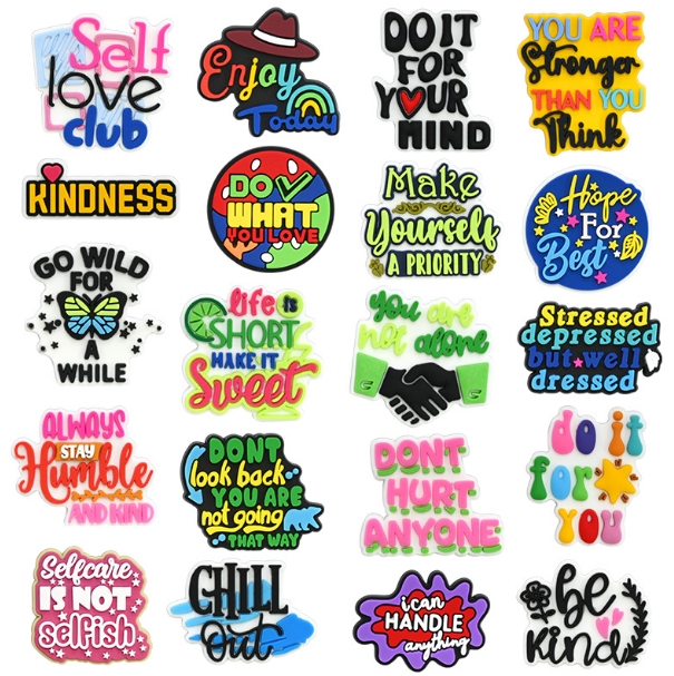 phrase series hole shoe flowers pvc shoe buckle bracelet wristband decoration accessories gift