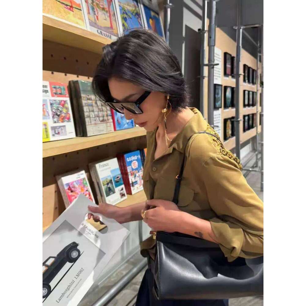 Design Bag Cowhide Clip Genuine Leather Women Armpit Shoulder Bag Stylish Party Formal Ocns Handbag