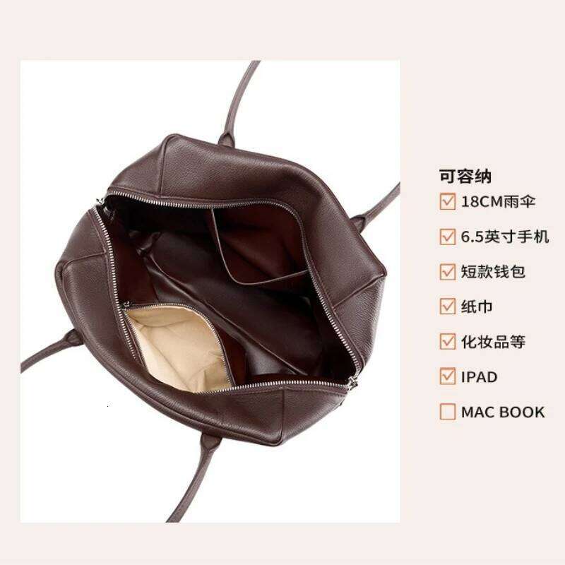 Niche Light Women First-Layer Cowhide Underarm Bag Minimalist Loose Lazy Single Shoulder Bags Simple Commuter Handbags 251027