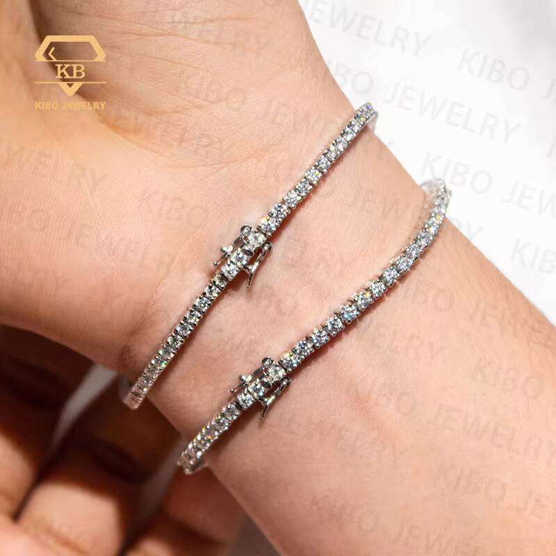 Pass Tester With GRA Certificate Shinning Moissanite Women Bracelet 2mm 3mm VVS Moissanite Tennis Bracelet Women