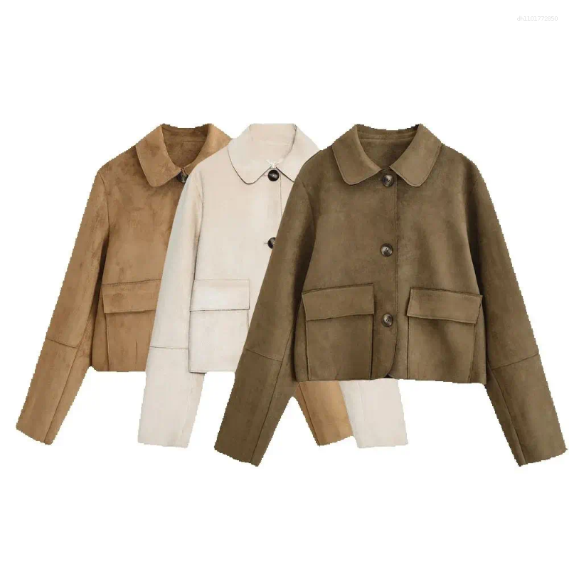 Women's Jackets Autumn Clothing European And American Style Fashionable Simple Suede Jacket