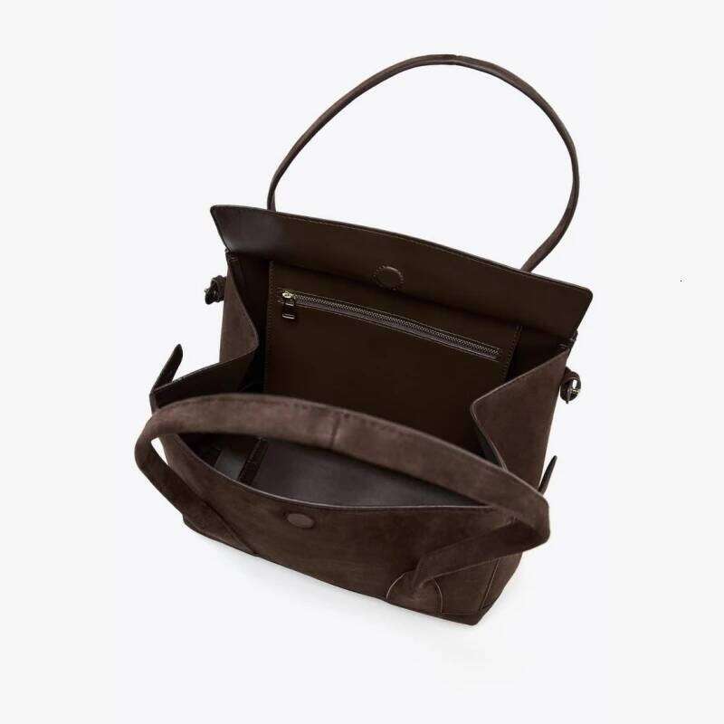 SUEDE SHOULDER CITY BAG FOR Women, Fashionable Handbag With Double Top Handles, Design New Totes For Ladies
