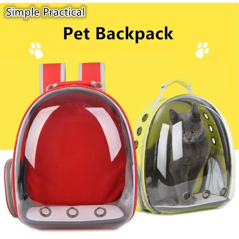 Pet Transporter: Ventilated Clear Plastic Should-Pack For Canines And Felines On-The-Go