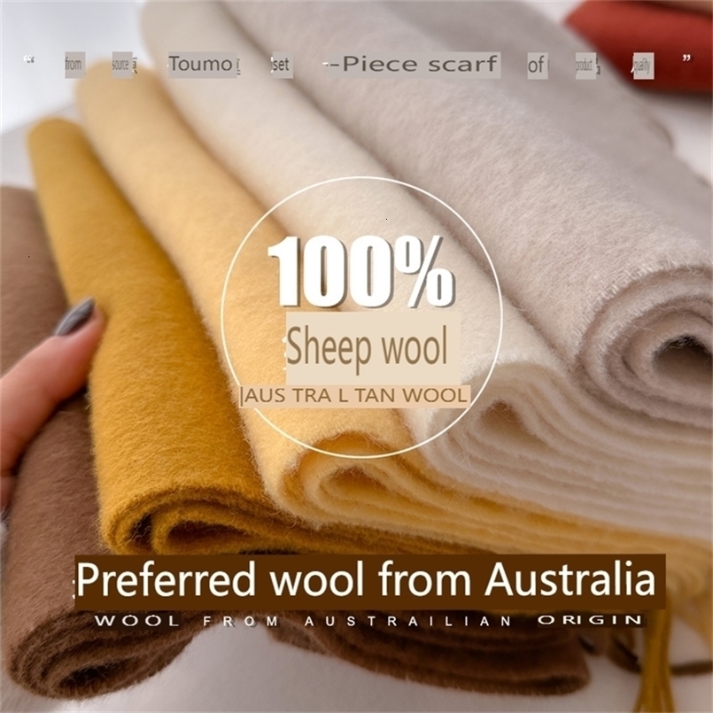 100 Wool Winter Scarf For Women Long Warm Cashmere Scarves Hijab Solid Lady Shawl Wrap Female Pashmina Bandana Head Scarfs 251027w