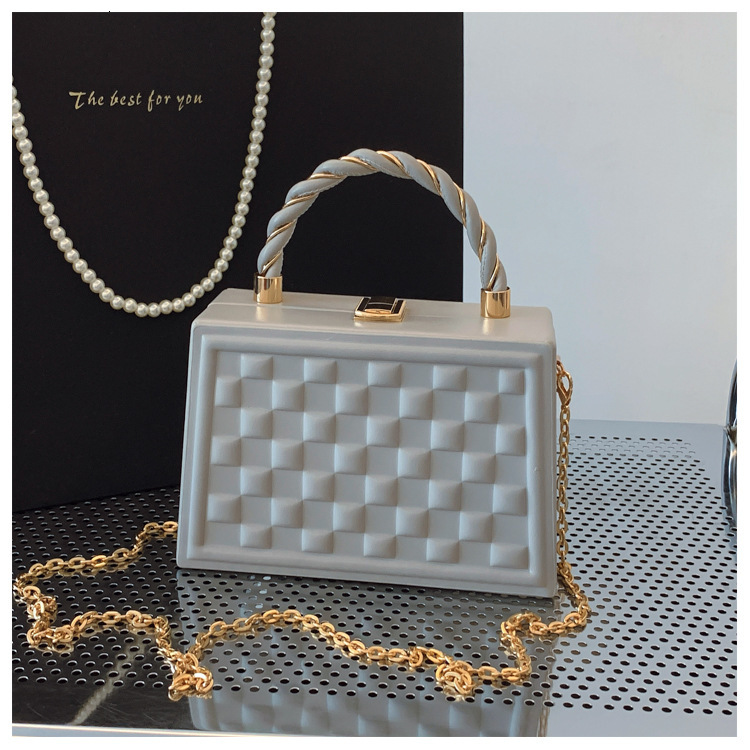 Free shipping designer bag Trendy Simple Bag for Women Handbag Box Bag Exquisite Plaid Chain Crossbody Tote Bag