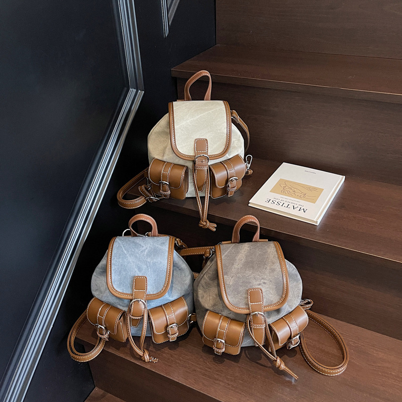 Free shipping designer bag New Autumn Winter Casual Color-Block Large Capacity Backpack for Women Niche Commuter Versatile Backpack