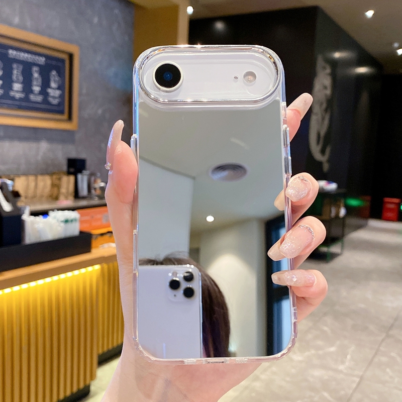 Bling Mirror Cases For Iphone 17 Air 16 15 Plus 14 Pro Max 13 12 11 X XS XR Iphone17 Crystal Fashion Luxury Soft TPU Hard PC Make UP Phone Back Cover 