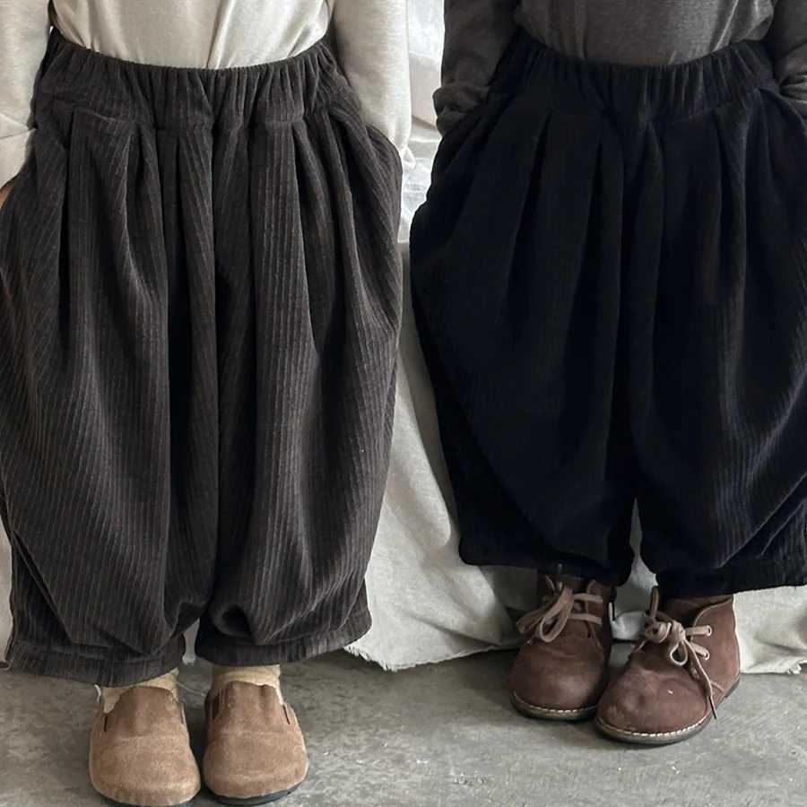 2025 Children Pants Autumn Childrens Knitted Corduroy Pants for Boys and Girls Trousers Kids Loose Bloomers 19YearT251027