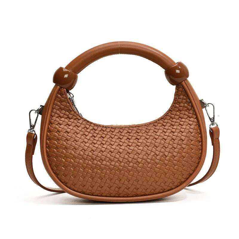 Designer PU Leather Weave Women's Handbag Retro Crossbody Bag Hobos Tote