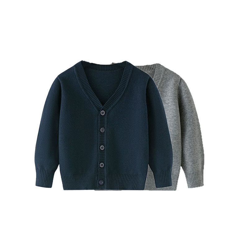 New designer style children's pure cotton thin jacket for boys and girls, baby walkers, big children's knitted jacket