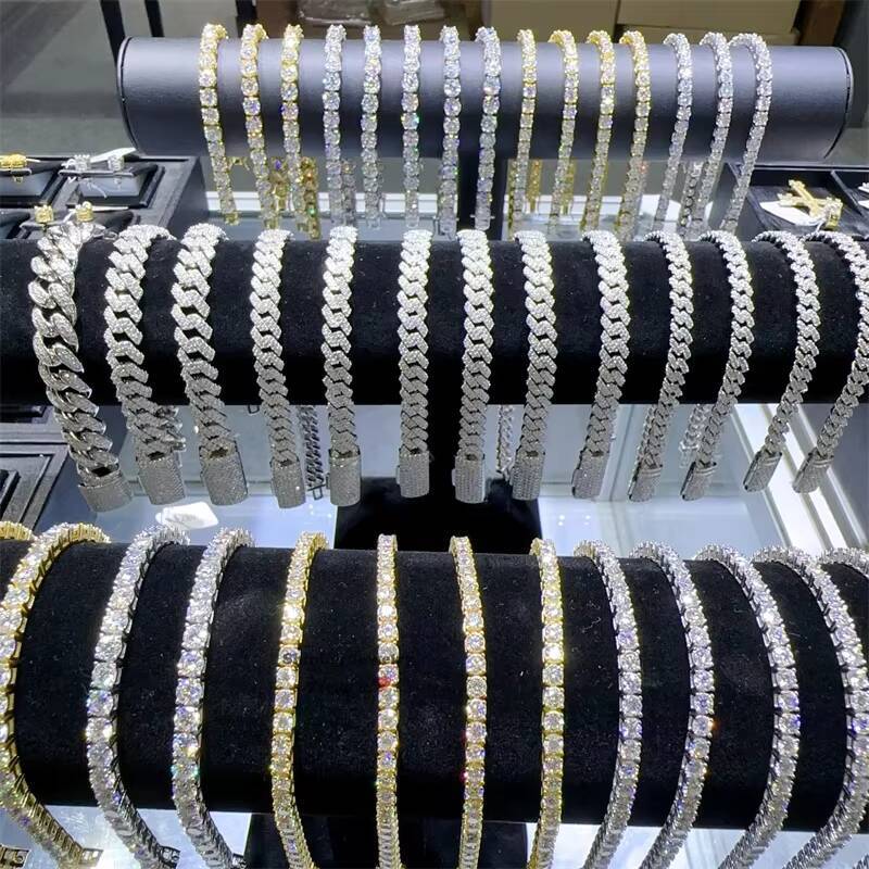Drop Shipping GRA Certificated Sterling Silver Tennis Bracelet 2mm 3mm 4mm 5mm 65mm Vvs Moissanite Tennis Chain Necklace