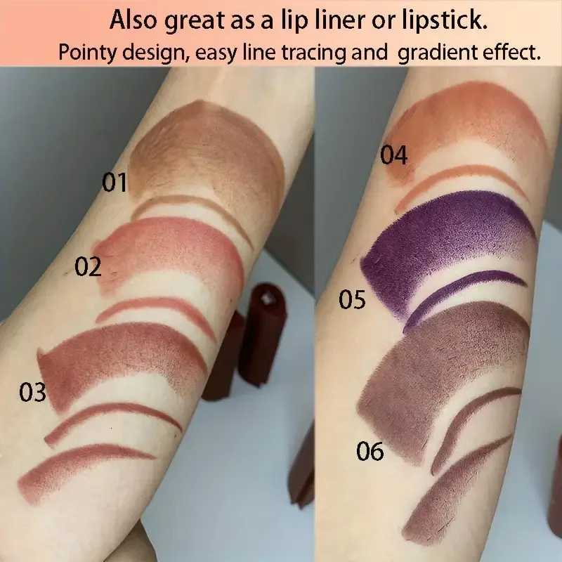 Matte lip liner and lipstick dualpurpose crayon form conical tip purple red tones longlasting waterproof perfect gift W251027