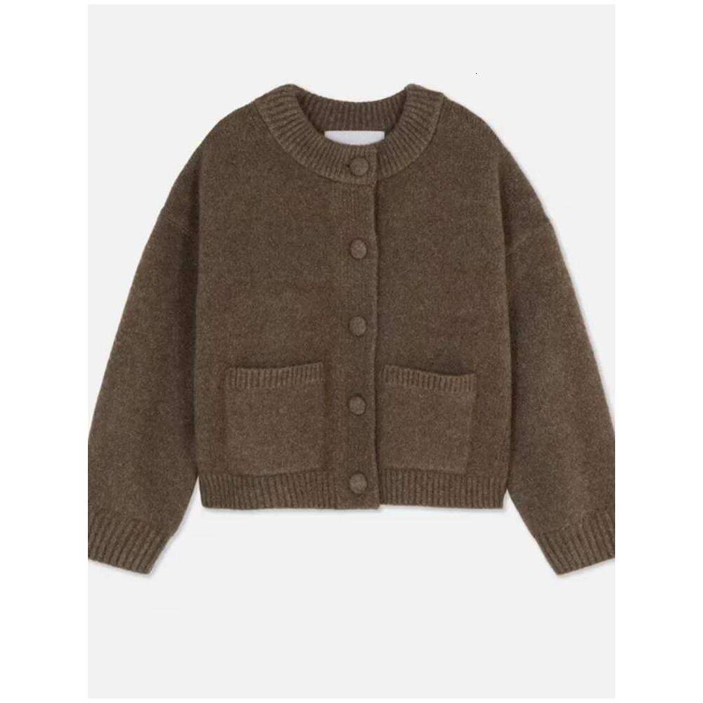 Casual Solid Knitted Sweater Women Street Single Breasted O-Neck Full Sleeve Loose Open Female 2025 Autumn Lady Knitwear Women Sweater Designer Sweate