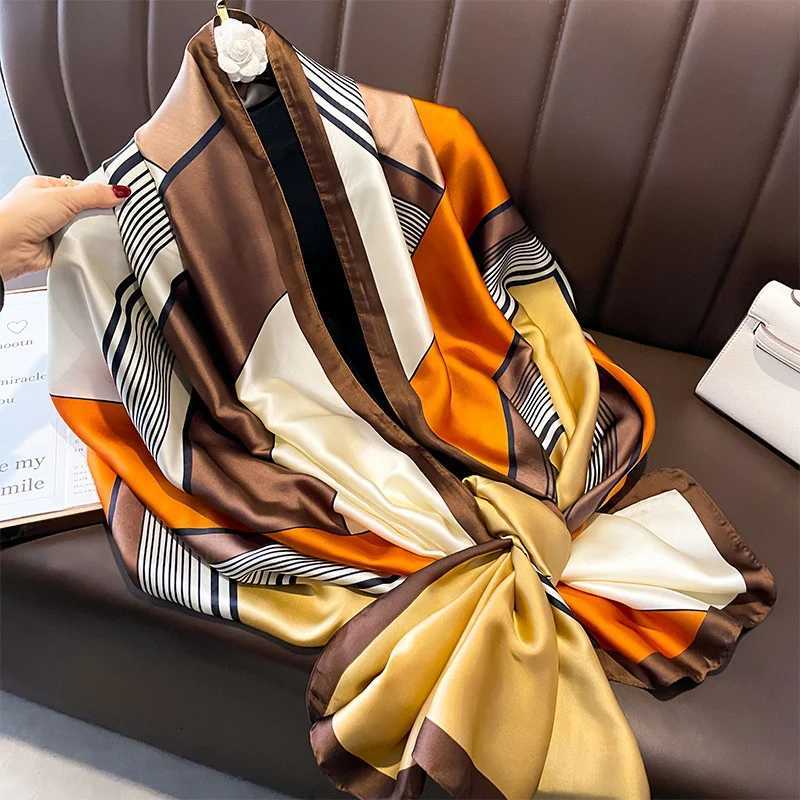 180X90CM Luxury Brand Fashion Summer Wen Soft Silk Scarves Fa Shawl Foard Ladies Muffr Beach Wrap Band Pareo beachW251027