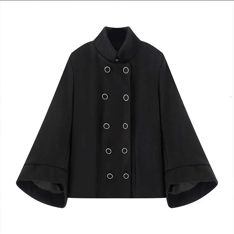 winter jacket women Jacket Fashion Double-Breasted Short Coats Women Casual High Street Batwing Long Sleeve New Jackets Outerwear