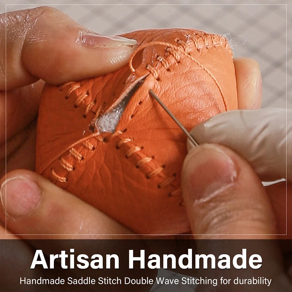 CRAZYSMITH Handmade Genuine Leather Bag Charm Persimmon Keychain Purse Charms Bag Pendant for Handbags Gift Bag Accessories 251027