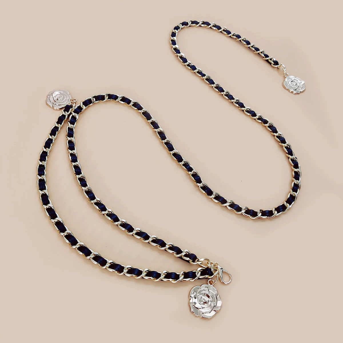 Fashion Gold Chain Belt Female Waist Flower Belts For Women High Quality y Tassel Dress Waistband Adjustable Metal Corset 251024