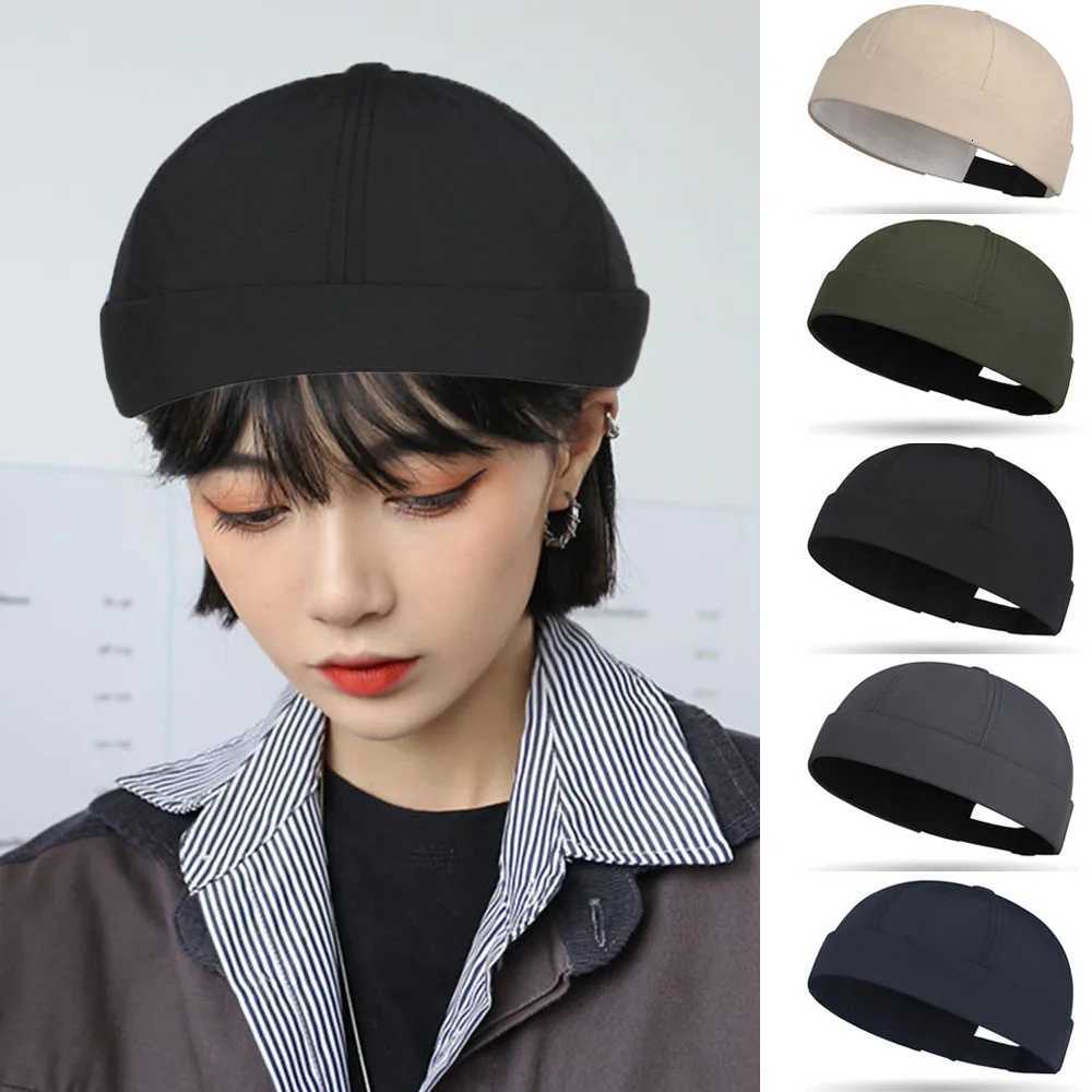 Brimless Skullies Cap Vintage Cotton Men Adjustable Landlord Docker Cap Multipurpos Beanie Hats Streetwear Dome Hat Hip Hop HatsW251027