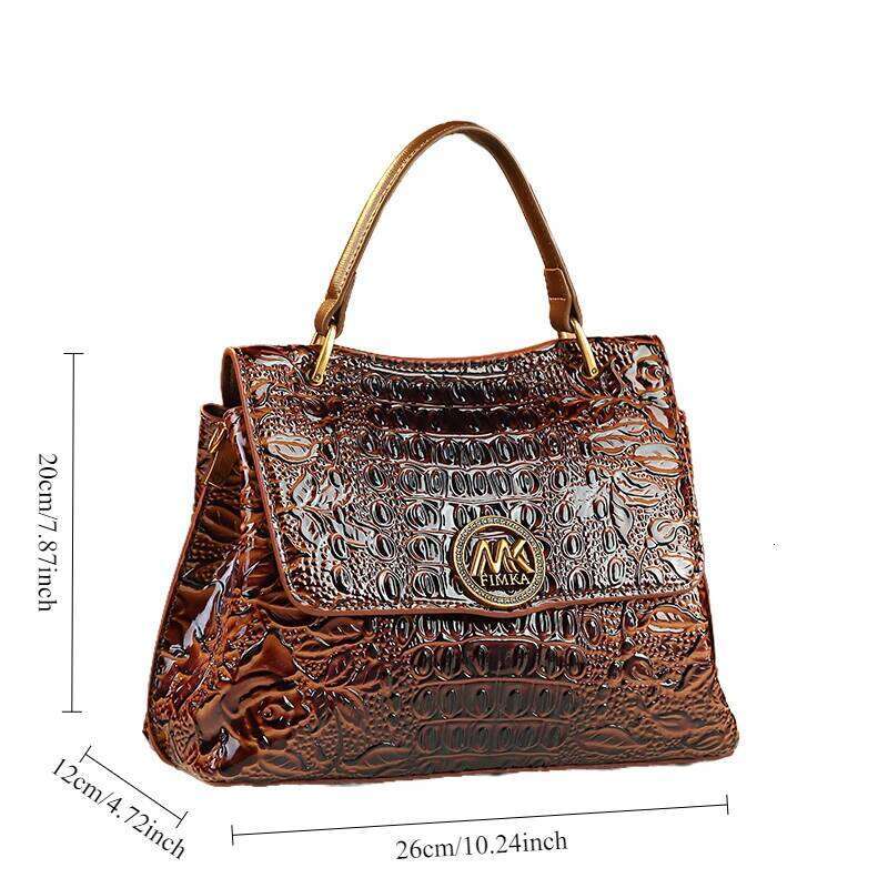 2025 New Trendy Retro Crocodile Pattern Middle Aged Mom's Bag, Women's Handbag, Single Shoulder Crossbody Bag