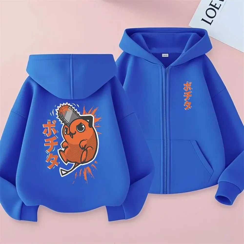 Anime Chainsaw Man Washed Retro Zipper Hoodie Cartoon Denji Pochita Funny Graphic Zip Up Jacket Men Women Manga Oversized Coat W251027
