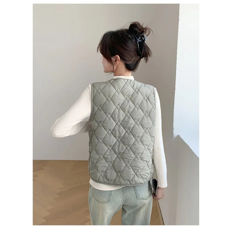 Womens Winter Fleece Lined Vest w Pockets Cropped Casual Athleisure Cardigan 251027