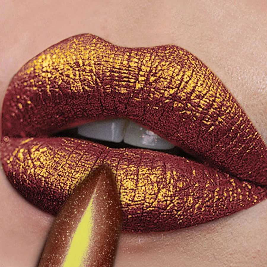 5 colors pearlescent metallic lipstick bold intense glitter shinny lip tint long lasting lip senior matte lip makeup gifts W251027