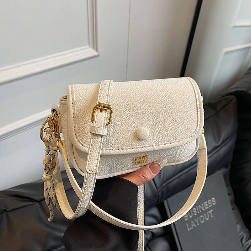 Super Popular Lychee Pattern Designer Bag - 2025 New Trendy Women's Small Square Handbag, Versatile Fashionable for Shoulder & Crossbody with Hig