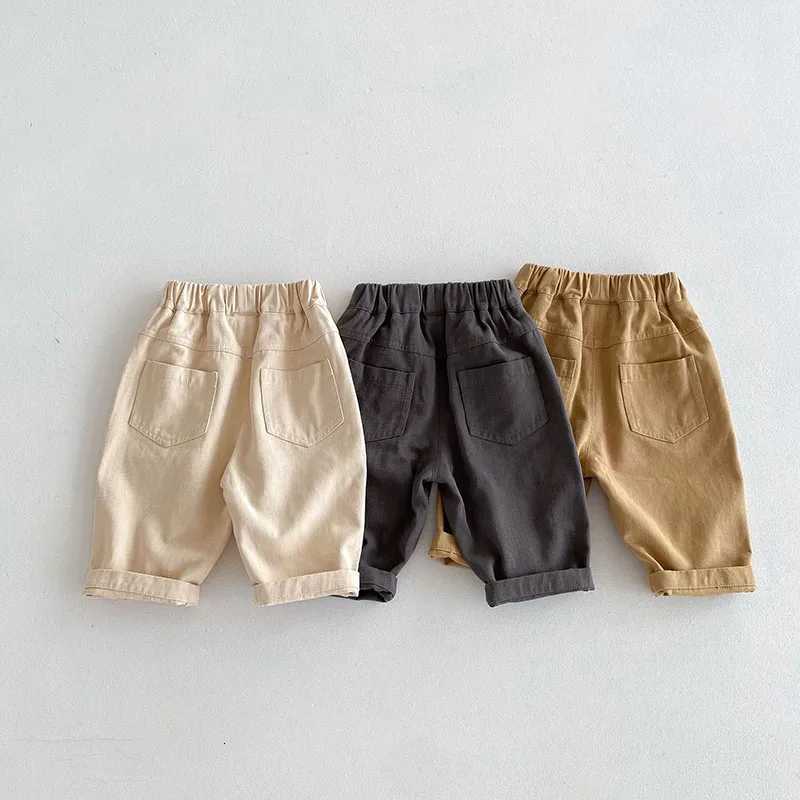 kids Casual Pants 05T Children Girls Cute Solid Color Loose Trousers Boys Thin Style Cargo PantsT251027