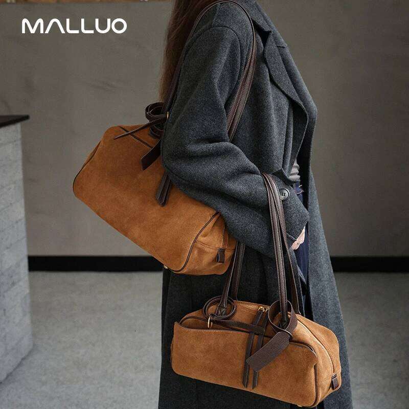 Designer Luxury Ladies Casual Soft Suede Cowhide Handbags Women S Frosted Cow Leather Shoulder Bag Female Fashion Trend Designer Bags New