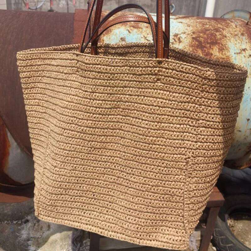 Large Capacity Straw Tote Designer Women Handbags Handmade Woven Summer Beach Bag Big Shopper Purses