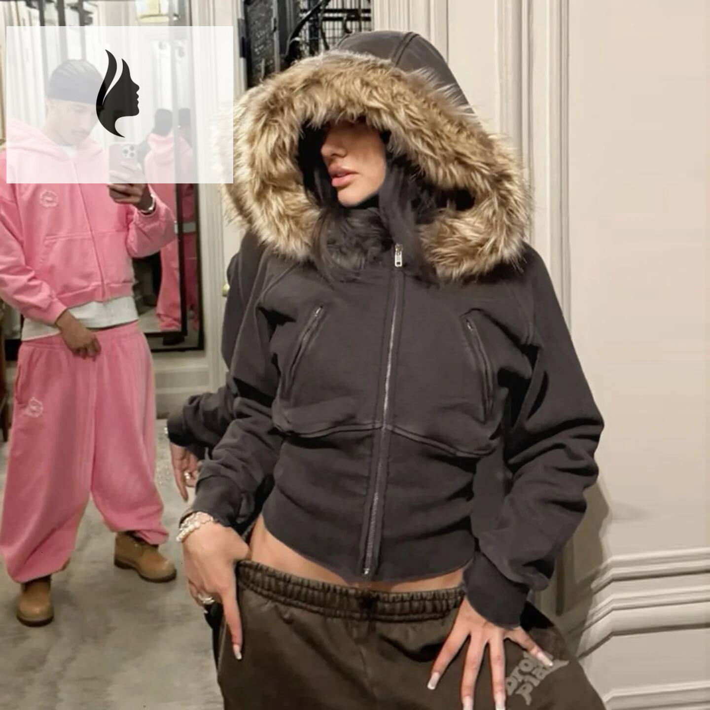 winter jacket women New Autumn Winter Hooded Jackets Fashion Women Long Sleeve Slim Y2K Zipper Vintage Coats High Street Fleece Pocket Outwear