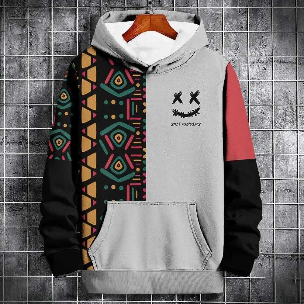 New Autumn Hoodie For Men 3d Ethnic Pattern Patchwork Print Long Sleeve Sweatshirt Fashion Street Hoody Pullover Oversized Tops W251027